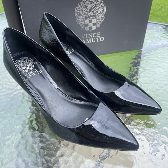 Vince Camuto Glossy Black Heels - Picture 1 of 12